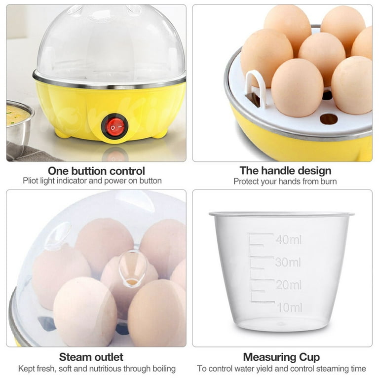 Rapid Egg Cooker - Mini Egg Cooker for Steamed, Hard Boiled, Soft Boiled  Eggs and Onsen Tamago - Electric Egg Boiler for Home Kitchen, Dorm Use 
