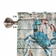 thumbnail image 5 of Tier Curtains 45 Inches Long, Teal Crab Coastal Window Treatment Curtain Drapes, Summer Beach Nautical Starfish Retro Window Half Privacy Curtains for Bedroom Bathroom, 42"x45", 2 Panels, 5 of 7
