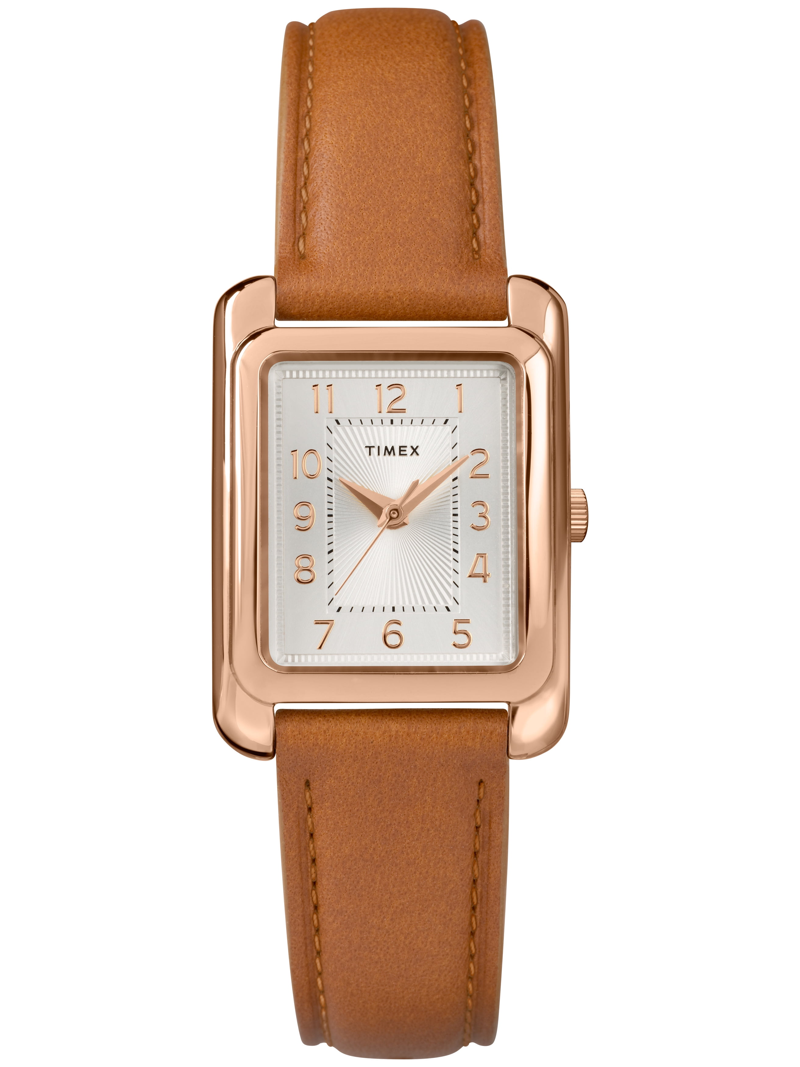 Timex Timex Women's Meriden 25mm Tan/Rose Gold Leather Strap Watch
