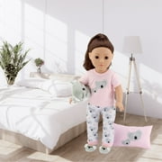 Emily Rose 18 Inch Doll Clothes | Koala PJ Set 5 PC 18 Doll Pajama Outfit with Matching Slippers, Koala Stuffed Toy and Pillow! | Fits American Girl and Similar Dolls