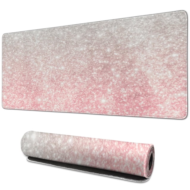Stay Positive on Every Click: Golden Large Non-Slip Mousepad - Rubber Base with Stitched Edges - Waterproof Desk Mat for Work, Office, or Home Gaming