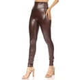 thumbnail image 3 of Sakkas Matte Liquid High Waist Stretch Leggings - Made in USA - Brown - 2X, 3 of 6