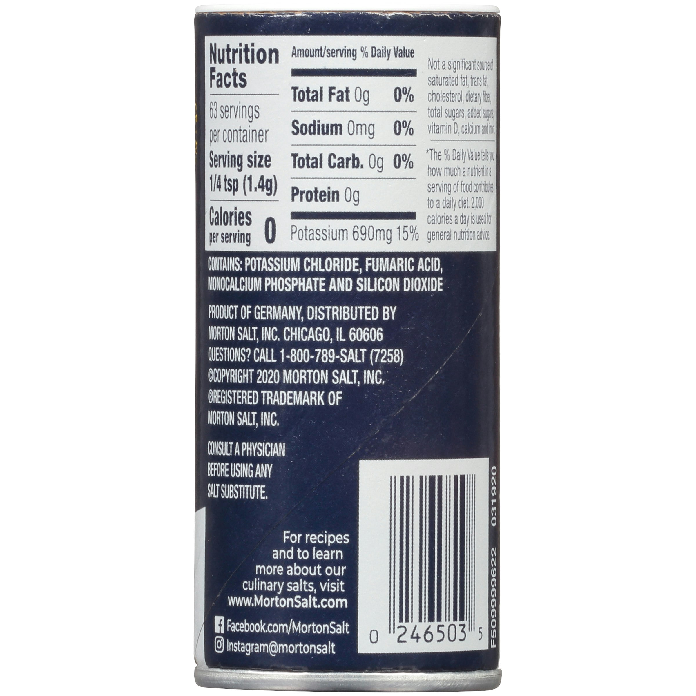 Morton Salt Substitute Plain 3.18 oz (Pack Of 12)