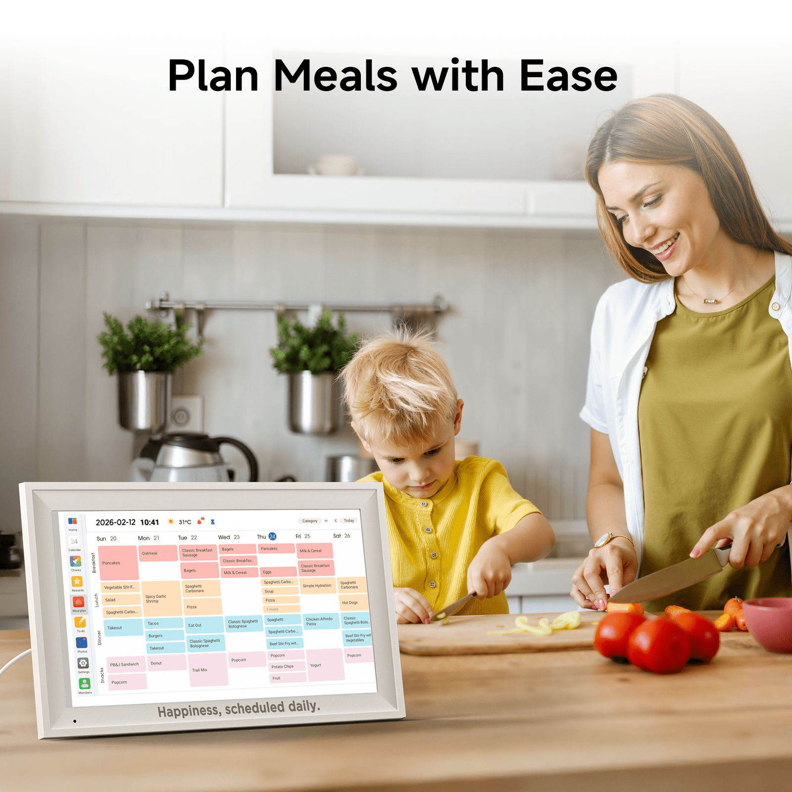 Callsky Digital Calendar with 15.6-inch Touchscreen, Smart Family Wall Planner & Chore Chart, Sync Calendars, 1080P Photo Frame