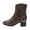 Brown, variant on Rokment Women's Mid Calf Dress Boots with Fleece Lined Winter Warm Retro Casual Leather Buttons Chunky Block High Heels Short Dressy Snow Booties for Business Office