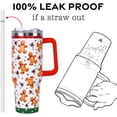 thumbnail image 4 of Christmas Tumbler with Handle and Straw Lid 40 oz,Cute Christmas Gifts for Women Gingerbread Candy Cane Vacuum Insulated Leak Proof Tumbler,Winter Holiday Accessories Stainless Steel Coffee Cup Mug, 4 of 6