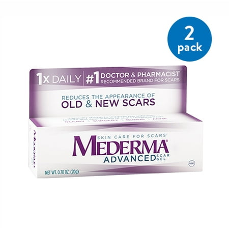 (2 Pack) Mederma Advanced Scar Gel, 1.76 oz (Best Scar Treatment Oil)