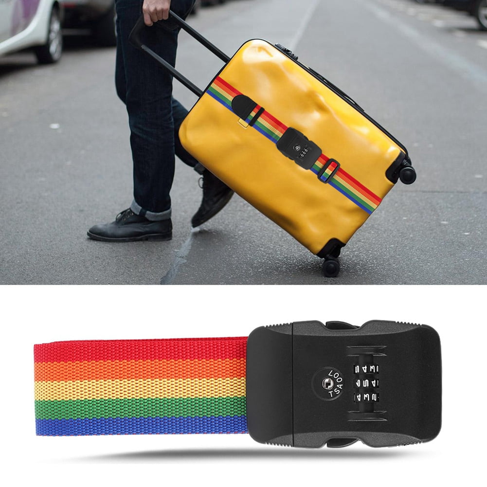Lot De 4 Sangles De Valise Ajustables En Nylon - 180 Cm Max, Multicolores - Sécurise Et Identifie Vos Bagages En Voyage Lanière Sac