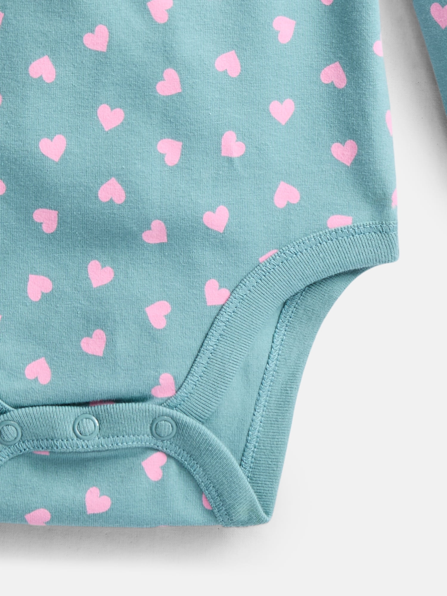 Wonder Nation Baby Girls Collared Bodysuit with Long Sleeves, Sizes 0-24 Months