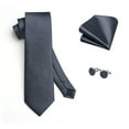 thumbnail image 5 of Ties for Men Formal Necktie Set Pocket Square Cufflinks Tie Clip Set Gift Box Wedding Party, 5 of 6