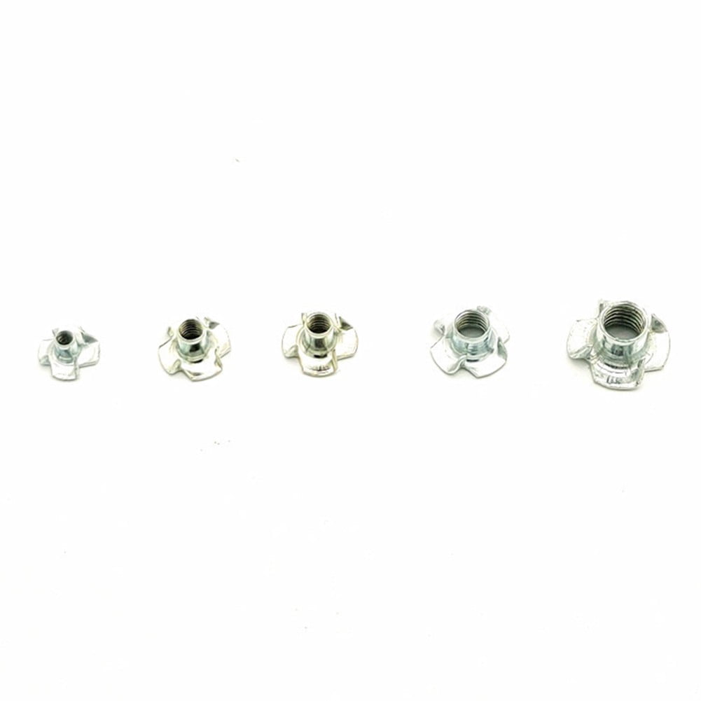 105Pcs T Nut Tee Nut 4 Pronged T-Nut Tee Nut 4 Pronged Blind Nut Stainless Steel