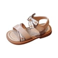 thumbnail image 1 of adviicd Girl Shoes Girls Sandals Open Toe Princess Flat Sandals with Ruffle Summer Sandals Pink,29, 1 of 5