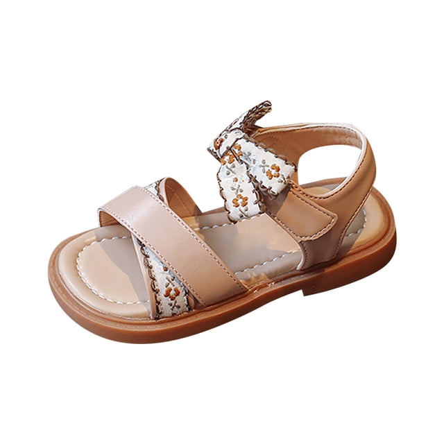 adviicd Girl Shoes Girls Sandals Open Toe Princess Flat Sandals with Ruffle Summer Sandals Pink,29