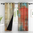 thumbnail image 2 of Lfeey Wooden Village Farmhouse Blackout Curtains with Grommets, Set of 2, 42x108 inches, Stained Wood Panels, 2 of 6