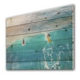 thumbnail image 2 of Designart 'Two Surfers on A Bright Sunny Ocean Wave' Traditional Print on Natural Pine Wood, 2 of 3