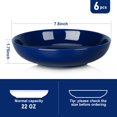 thumbnail image 2 of 22 Ounce Porcelain Pasta Bowls Set 6 Pack Premium Ceramic Large Capacity Plates for Salad and Soup, Serving Bowl, Microwave & Dishwasher Safe (White), 2 of 9