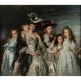 thumbnail image 2 of Thérèse Schwartze 14x12 Black Ornate Wood Framed Double Matted Museum Art Print Titled: Portrait of Mrs. A.G.M. Van Ogtrop-Hanlo (1871-1944) and Her Five Children, 2 of 5