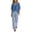 Blue, variant on Women's Summer Short Sleeve V-Neck Two-Piece Set Fashion Solid-Color Sporty Casual Crew-Neck Wide-Leg Pants With Pockets Two-Piece Set Matching Lounge Set Vacation Travel Airport Outfits Black_XXL
