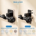 thumbnail image 6 of Sindcom No Drill Curtain Rods for Window 27 to 48 Inches, 5/8 Inch Diameter Renter Friendly Drapery Rod with Adhesive Brackets without Drilling, Adjustable from 27 to 52 Inches, Black, 6 of 7