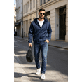 thumbnail image 6 of Zehisen Men's Fleece Winter Coat Warm Sweatshirts Zip Up Hoodie Heavyweight Sherpa Lined Fall Winter Jacket Navy L, 6 of 10