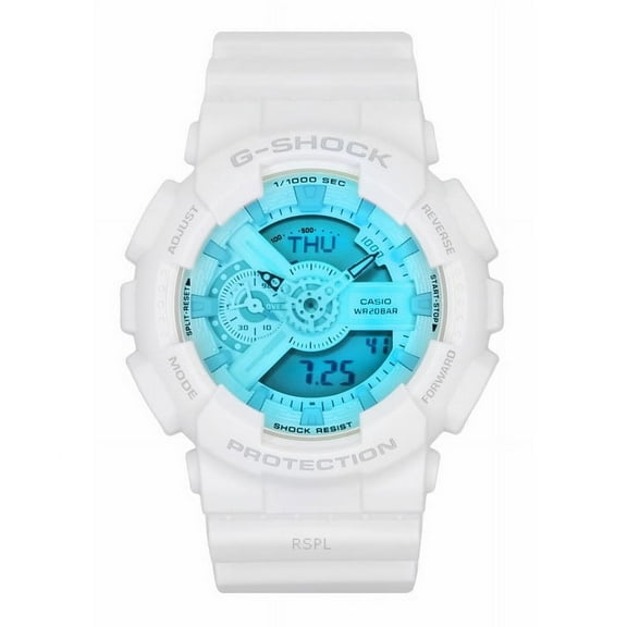 Casio G-Shock Analog Digital White Resin Strap Multicolor Dial Quartz GA-110TL-7A 200M Men's Watch