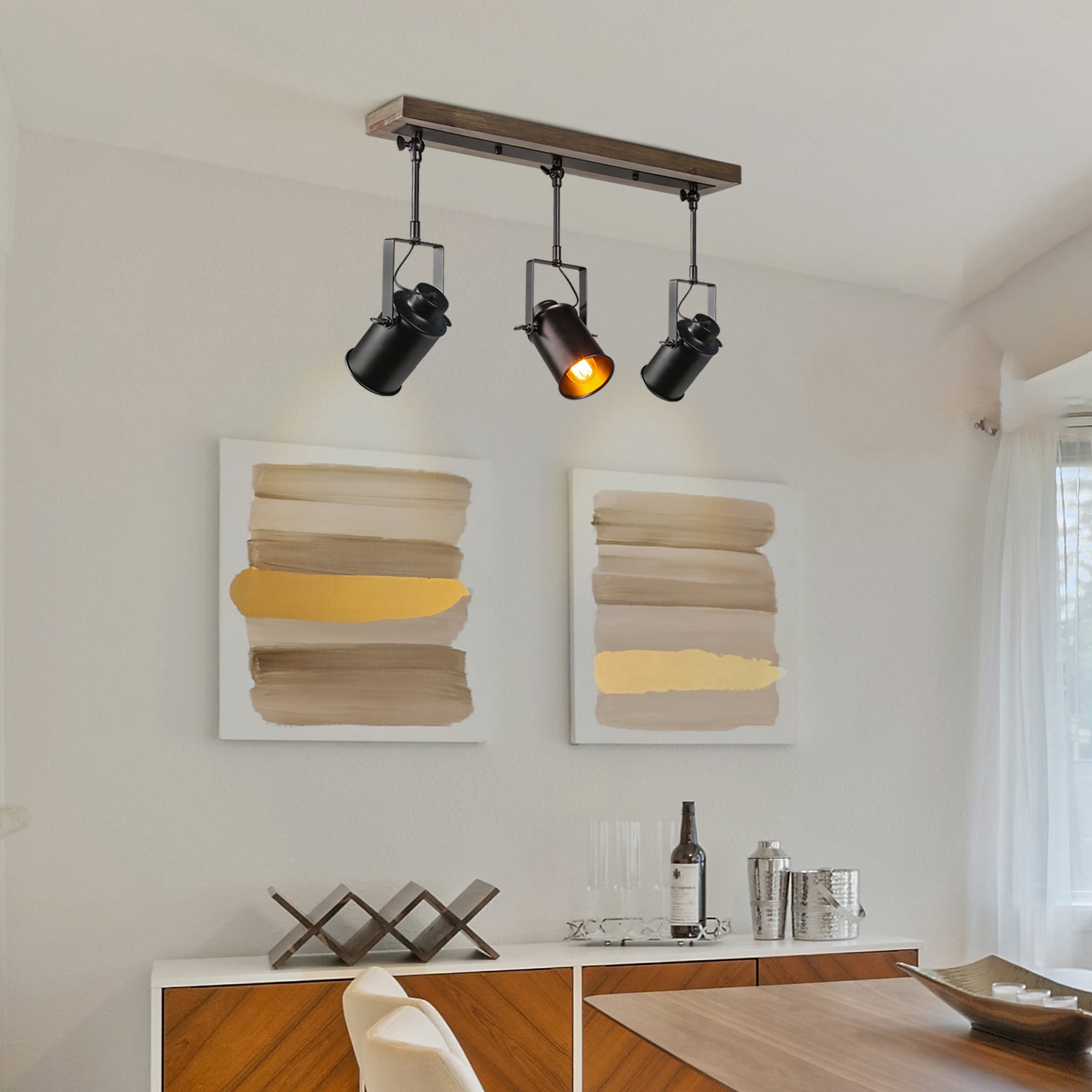 LNC Modern 3-Light Track Lighting Industrial Spotlights - 24.8"x 4.7" x 15.3"