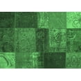 thumbnail image 1 of Ahgly Company Indoor Rectangle Patchwork Emerald Green Transitional Area Rugs, 2' x 5', 1 of 4