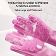 thumbnail image 4 of Pet Grooming Gloves - Cat & Dog Bathing Gloves, Soft and Gentle on Skin, Ideal for Pet Bathing and Massage (Pink), 4 of 8