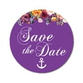 thumbnail image 1 of Darling Souvenir 45 Pcs Violet Round Floral & Anchor Save The Date Stickers DIY Envelope Seals-1.6 Inches, 1 of 4