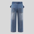 thumbnail image 5 of WELOIJEVBE Kids Girls' Jeans Loose Fit Baggy Jeans High Waisted Wide Leg Jeans with Pockets Straight Leg Jeans Cute Jeans for Girls 3-4 Years, 5 of 8