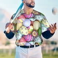 thumbnail image 6 of Daiia Colorful Easter Eggs Mens Baseball Jersey Button Down Shirts Short Sleeve Sports Uniforms-Small, 6 of 9