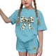 thumbnail image 1 of Vestido de manga corta para niños Día de San Patricio impreso de dos piezas Conjunto de cuello redondo con pantalones cortos, blusa de manga corta, 1 of 6