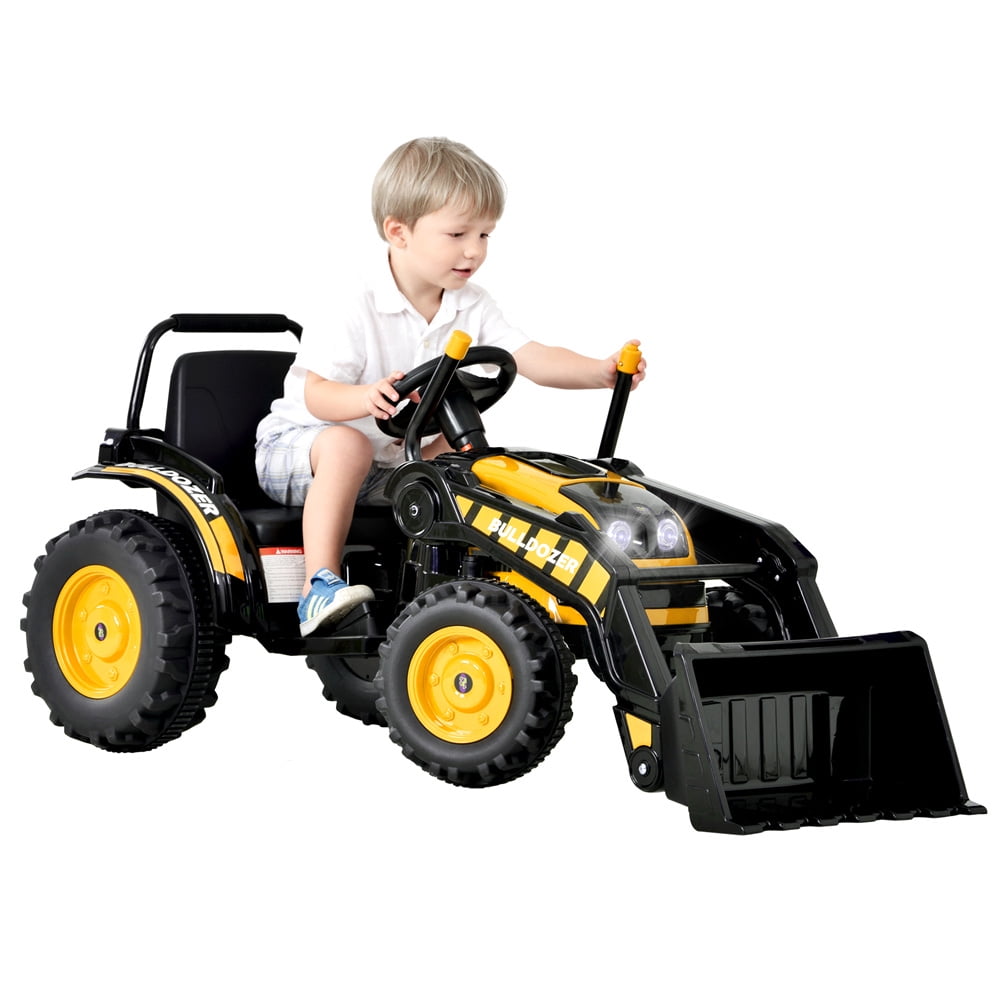 SESSLIFE Kids Ride on Toy, 12V Battery Powered Ride on Bulldozer with