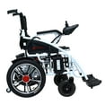 thumbnail image 4 of Foldable Electric Powered Lightweight Wheelchair, Comfortable Disabled Wagon, Elderly Mobility, Battery Included - White Frame Black Seat, 4 of 8