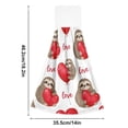 thumbnail image 2 of Dailycode Kitchen Wash Cloths with Hanging Loops Absorbent Absorbent Quick Drying Hand Towels, 2 Pack, Sloth with Love Balloon, 2 of 7