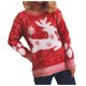 thumbnail image 2 of ICHUANYI Clearance Christmas Fawn Snowflake Ladies Casual Print Long Sleeve Round Neck Pullover Sweater Top(Red, S) ICHUANYI WER2023081504733, 2 of 5