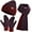 Wine, variant on FZ FANTASTIC ZONE Men Women Winter Knit Hat Beanie Long Scarf Set Touchscreen Gloves Neck with Fleece Lined,Black
