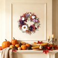 thumbnail image 5 of PSVFUJZ 18 Inch Fall Wreaths for Front Door, Thanksgiving Farmhouse Decor, Artificial Autumn Wreath with Sunflower Pumpkin Maple Leaf for Thanksgiving Farmhouses Home Outdoor Indoor Decor, 5 of 6