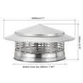 thumbnail image 2 of Uxcell Bouchon de Cheminée 8 Pouces, Capuchon de Couverture de Cheminée Rond en Acier Inoxydable 304 Écran de Toit pour Cheminée Poêle Tuyau, 2 of 7