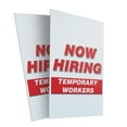 thumbnail image 4 of A-frame Sidewalk Now Hiring Temporary Workers 24" x 36" Double Sided A-Frame Sidewalk Sign, Includes 2 Plastic Inserts | Foldable Portable White Signicade Sandwich Board Signs, 4 of 5