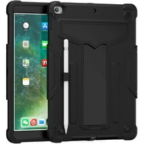EpicGadget Case for Apple 10.2-inch iPad (2021) - iPad 10.2 Case Heavy Duty Hybrid Cover Full-Body Protective Stand Case For Apple iPad 9th/8th/7th Generation 10.2" (2021/2020/2019) (Black/Black)