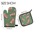 thumbnail image 2 of Yayeee Oven Mitts and Pot Holder Set of 2 Heat Resistant Kitchen Gloves Baking Hot Pad, Green American Footballs, 2 of 5