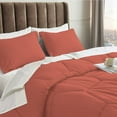 thumbnail image 3 of 5 Piece Honeycomb Design Comforter Set, 800 TC, 100% Egyptian Cotton, Full/Queen Size Brick Red Solid, 3 of 5
