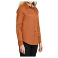 thumbnail image 4 of Womens Long Sleeve Easy Care Cotton/Polyester Shirt Texas Orange/Light Stone 5XL, 4 of 6