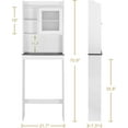 thumbnail image 2 of SLSRFD Over The Toilet Bathroom Storage Cabinet Freestanding Wooden Bathroom Organizer with Adjustable Shelves and Glass Door, White, 2 of 8