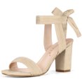 thumbnail image 1 of Sandalias de tacón grueso Allegra K Beige 42, 1 of 7