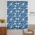 thumbnail image 3 of Blue White Floral Sheer Curtains 54 Inches Long, Farmhouse Retro Botanical Leaves Light Filering Curtains, Breathable Simi Curtain Privacy Drapes for Kitchen Bathroom Small Window Treatment, 3 of 9