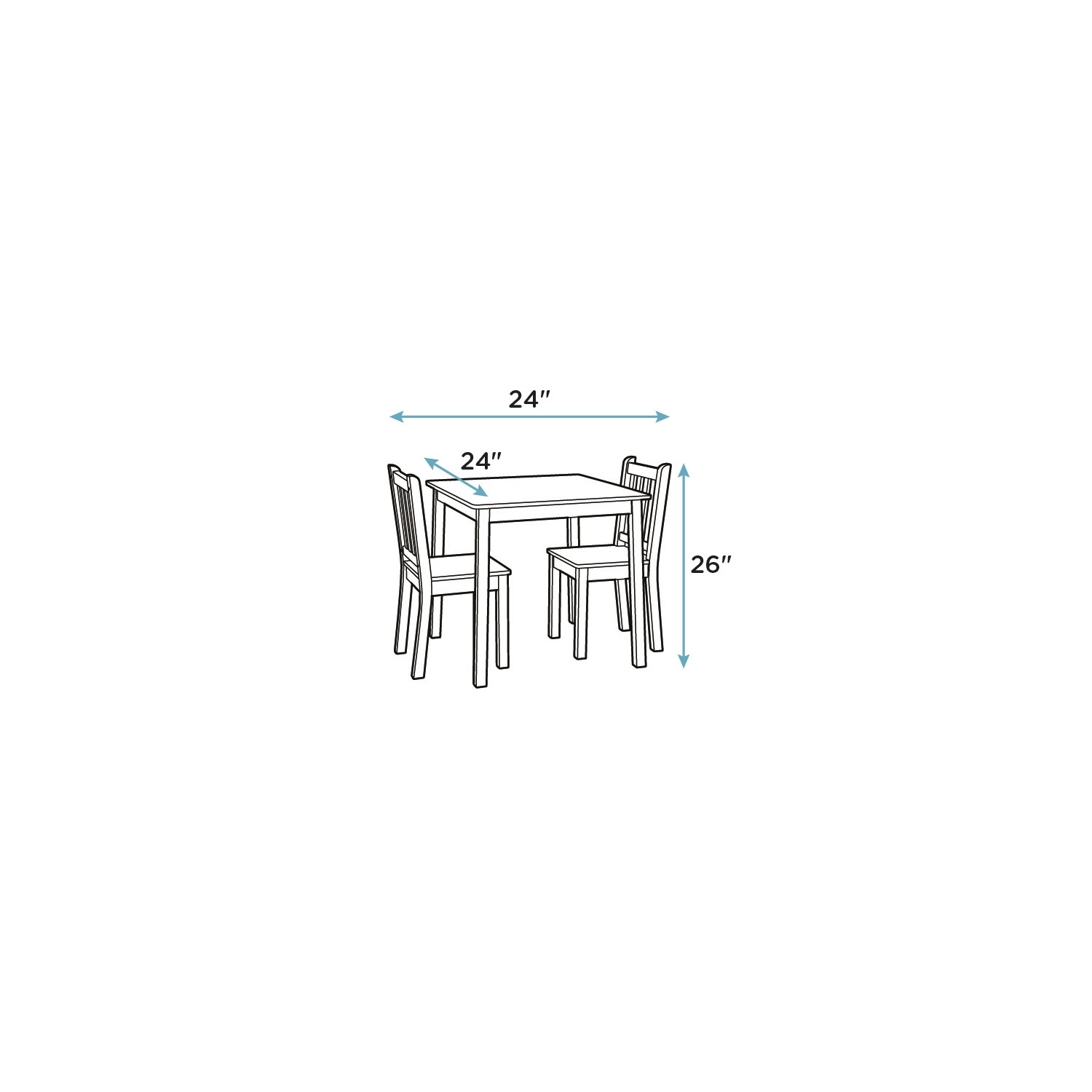 Humble Crew Cambridge Kids Wood Table and 2 Chairs Set photo 6