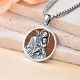 thumbnail image 2 of Dorunmo St Joseph Wooden Necklace for Men 925 Sterling Silver Saint Joseph Medal San Jose Medallion Patron Saint Jewelry, 2 of 6