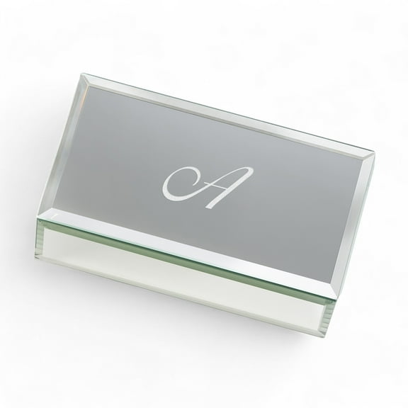 Personalization Mall Engraved Initial Mirrored Jewelry Box